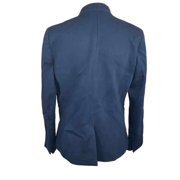 J Crew Navy Blue Open Front Blazer Jacket Size 8 Collarless - Picture 8 of 12
